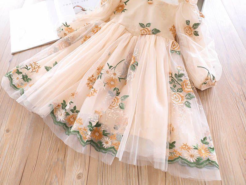 Product Introduction of Váy Dài Tay Cho Bé Gái, Quần Áo Mùa Thu, Phong Cách Hàn Quốc, Thêu Hoa, Váy Công Chúa, Tay Phồng, Phong Cách Cung Điện, Phong Cách Phương Tây, Thích Hợp Cho Bé Gái, Năm 2025, Tổng Giá Hơn 1.000 HTK 19