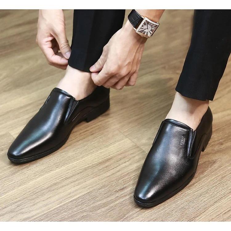 Giày Tây Nam, Công Sở Cao Cấp POLO, Đế Khâu Cao Su, Da PU, Phong Cách Hàn Quốc - Shoes Đế Bằng Đế Cao 1