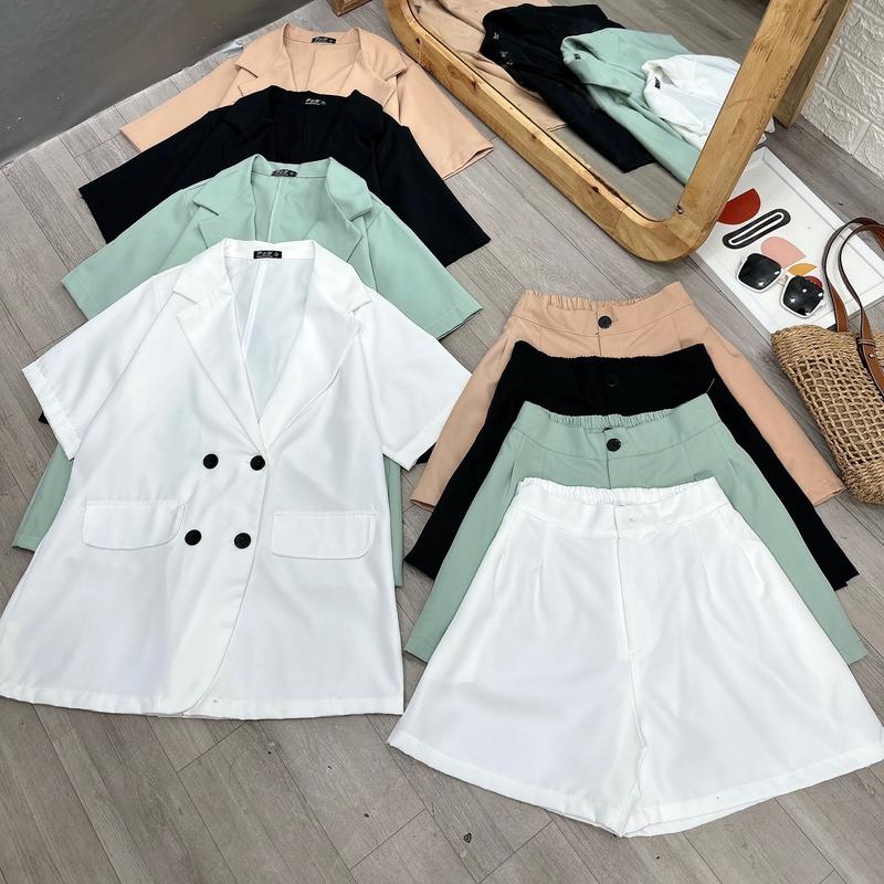 Set vest thời trang nữ tay ngắn kèm quần đùi dáng chữ A có lưng thun Bigsize 60-95kg - SVET 5