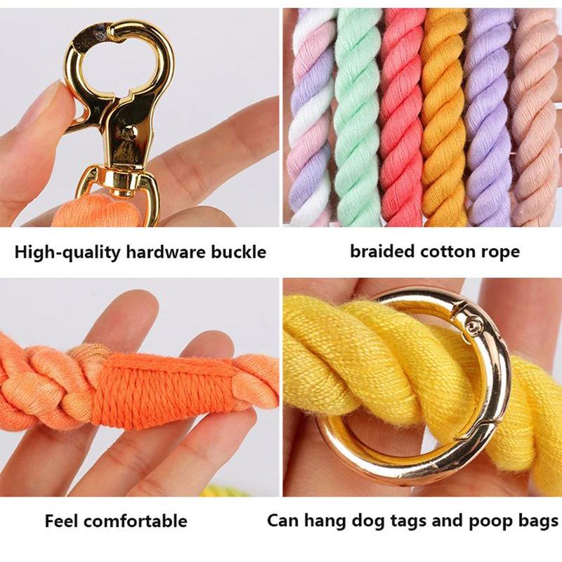 Product Introduction of Dog Leash Pet Traction Rope Hand-Woven  Rope Suitable For Medium And Large Dogs 17