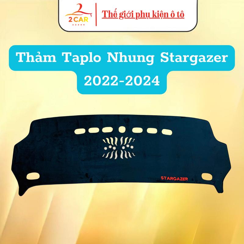Thảm taplo nhung xe Hyundai Stargazer 2022 2023 Hàng lông cừu màu đen cao cấp, vừa form xe, chống nóng hiệu quả