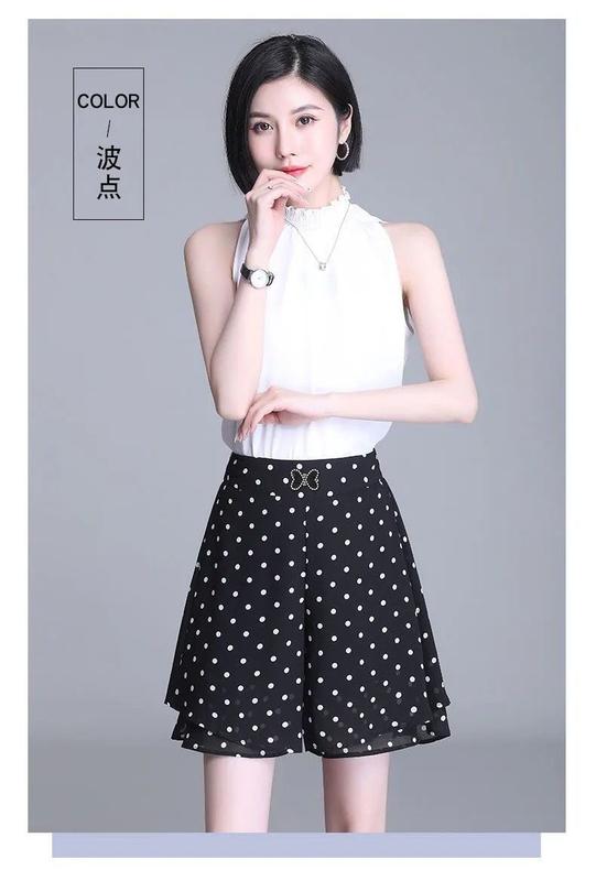 Product Introduction of Quần Dài Váy Ngắn, Chất Liệu Voan, Dành Cho Nữ, Trang Phục Mùa Hè, Cạp Cao, Quần Ống Rộng, Dáng Rộng Rãi Và Thường Ngày, Quần Đùi Mỏng, Ngoại Cỡ, Culottes Chữ A 14