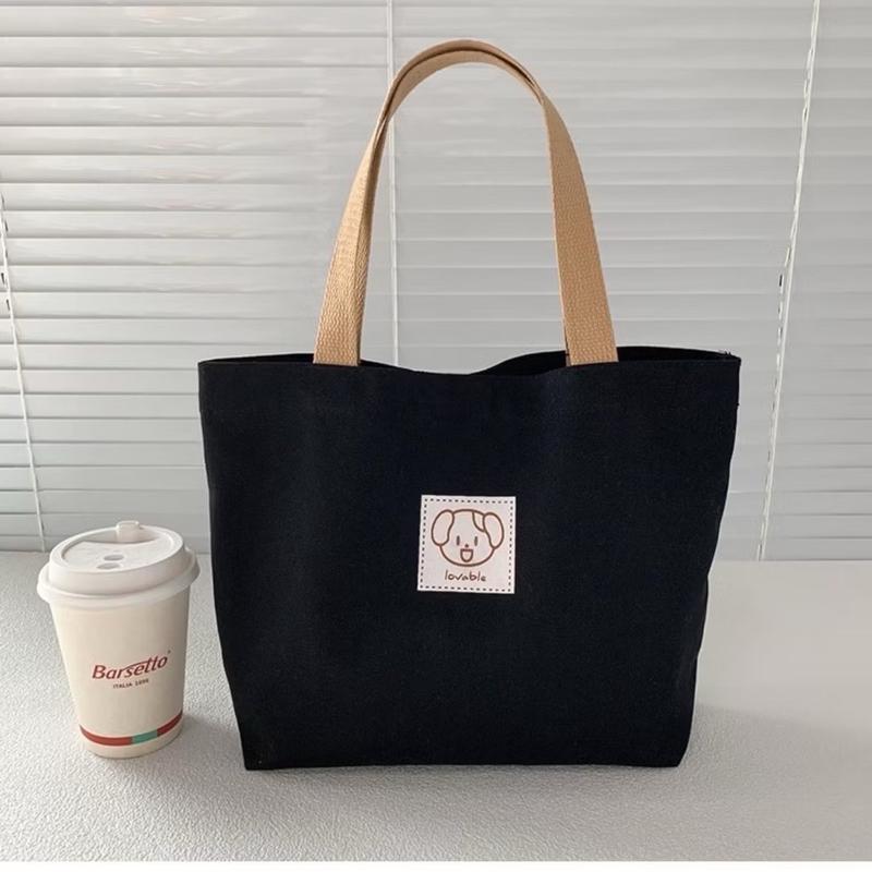 Túi tote đeo vai dễ thương, túi vải tiện lợi, đựng đồ lặt vặt, sổ khám bệnh. Vải bố pvc Bag Nữ Chữ Nhật Hình Chữ Nhật Da Nhung 004