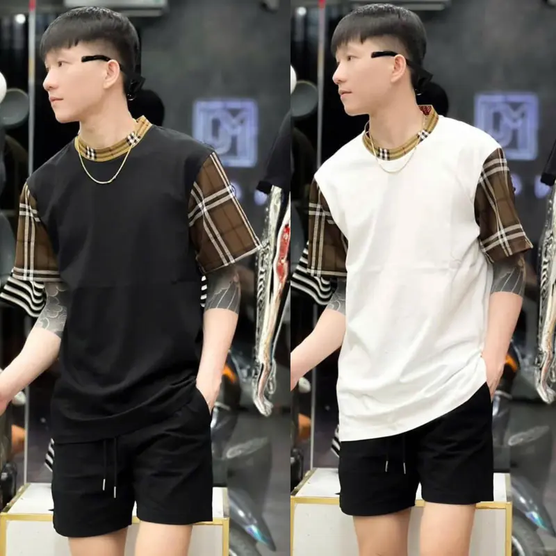 Áo Thun Nam Tay Nâu Kẻ Sọc Cổ Tròn chất Vải Cotton Xịn Co Giãn 4 Chiều Thấm Hút Mồ Hôi Tốt 0