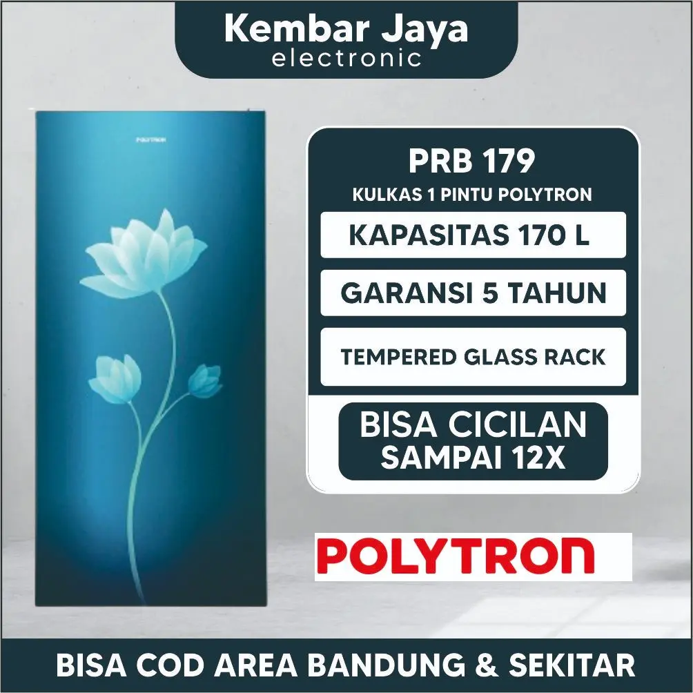 Polytron Kulkas 1 Pintu PRB 179 R/B Kapasitas 170 Liter GARANSI RESMI