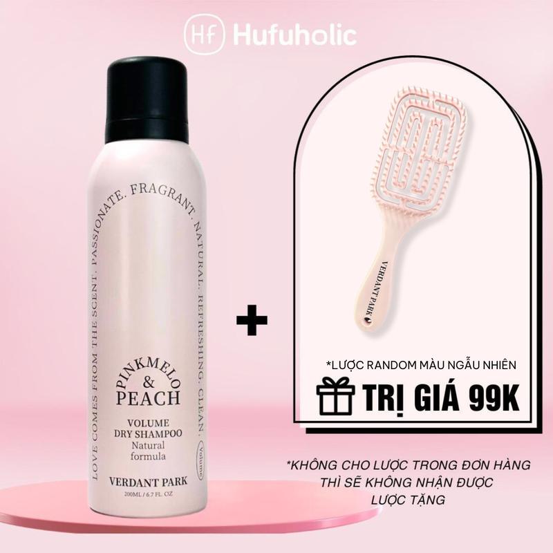 Xịt khô phồng tóc VERDANT PARK dầu gội khô kiềm dầu lâu bết mùi Đào đen hồng Black Pink Pinkmelo & Peach Volume Hair Spray Dry Shampoo Verdantpark hot tiktok VDPK01