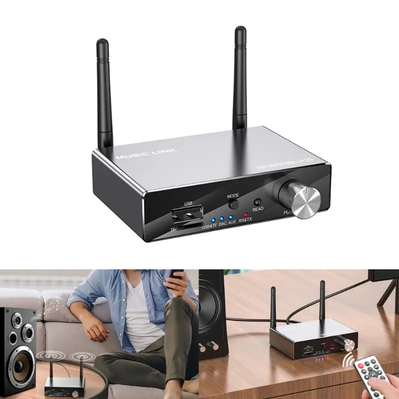 Bộ Chuyển Đổi Kỹ Thuật Số Sang Tương Tự, Zho, 6 Trong 1, BT 5.3, Bộ Thu, Bộ Phát, Quang, Đồng trục, AUX, RCA, USB, TF, Bộ Chuyển Đổi Âm Thanh Không Dây DAC 3