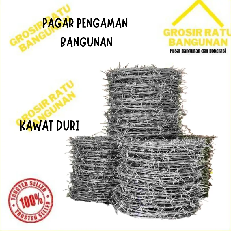 Kawat Duri / Kawat Pagar Berduri / Kawat Galvanis Duri 1 Roll 35M