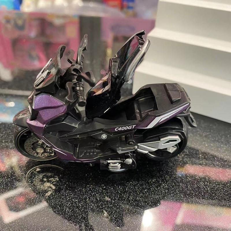 Product Introduction of Alloy Pull Back Motorcycle Simulation Pedal Toy Car Model Keychain Pendant Gift Clip Doll Gift 26