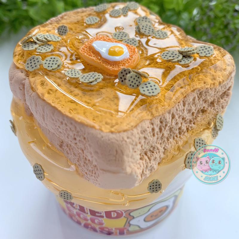 Slime Bánh Sandwich 200ml - Chất Nhờn Ma quái kết hợp Basic Đất Sét Clear Cốm Charm và Hộp Đựng