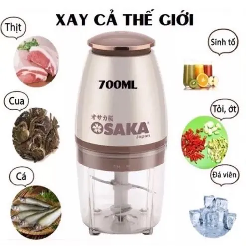 ￼Máy Xay Osaka Nắp Đồng Chia Vạch - Máy Xay Sinh Tố Đa Năng OSAKA 750ml Máy Xay Thịt, Cá, Xay Thực Phẩm