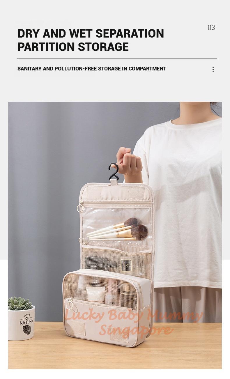 Product Introduction of Travel Toiletry Bag / Foldable Cosmetic Bags / Makeup Storage Bag / Large Capacity Toiletries Hangbag 19