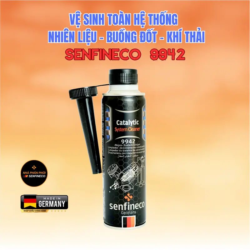 Senfineco 9942 - Mã cao cấp vệ sinh kim phun buồng đốt, Vệ sinh cảm biến Oxy bầu lọc khí thải Catalytic dùng cho cả ô tô máy Xăng và máy Dầu (300ml) 0