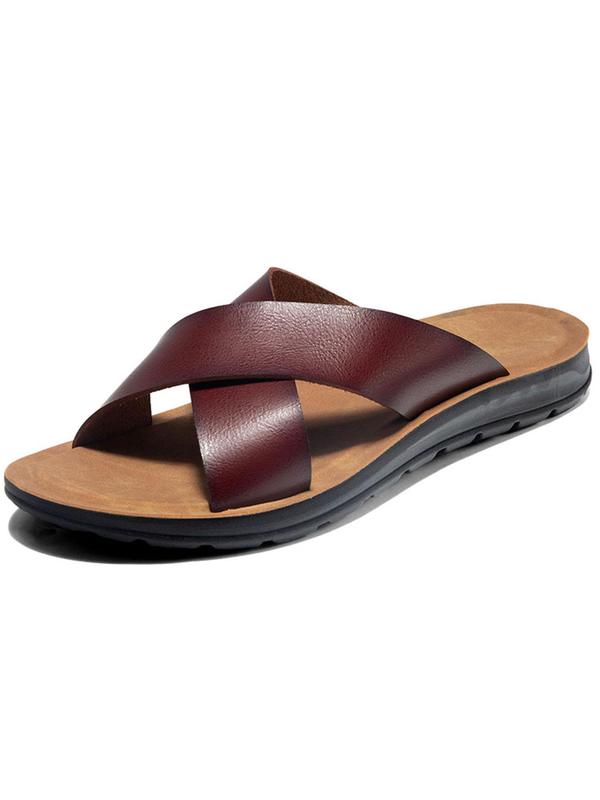 Men's Simple Plain Fashion Slippers (1 Pair), Casual Fashionable Wide Fit Slippers for Summer, Lightweight Breathable Non-slip Slippers for Indoor and Outdoor 2
