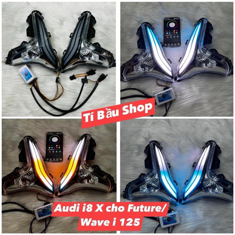 Cụm đèn demi xinhan độ sẵn audi i8 X cho Future Led / Wave i siêu sáng ko lộ led ( 1 cặp)