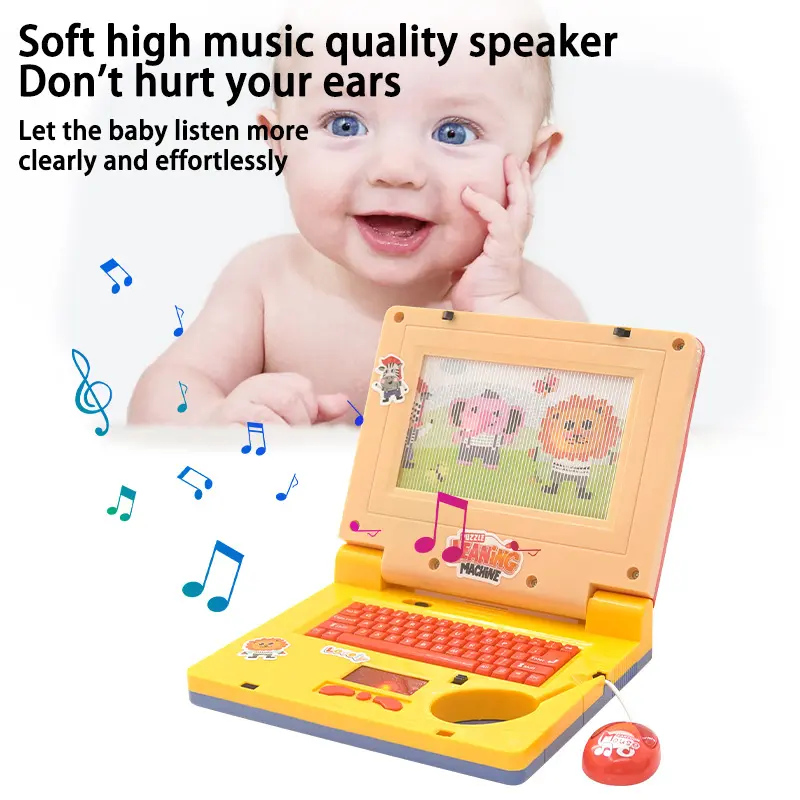 Mainan Laptop Anak Alat Bantu Belajar Learning Machine Notebook Laptop Mainan Edukasi Anak Laptop Mainan Mini/ Laptop Edukasi Anak Variasi Musik Inggris Kartun Bergerak Plastik Led Toy 7