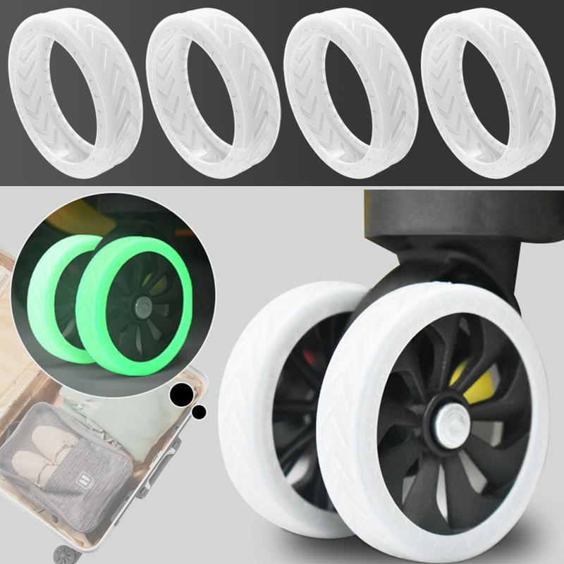 Product Introduction of 4/8/10PCS/Se Universal Night Glow Travel Luggage Caster Shoes Silicone with Silent Sound Fluorescent Luggage Wheel Covers Suitcase Parts Axles Reduce Noise Trolley Box Casters Cover Luggage 11