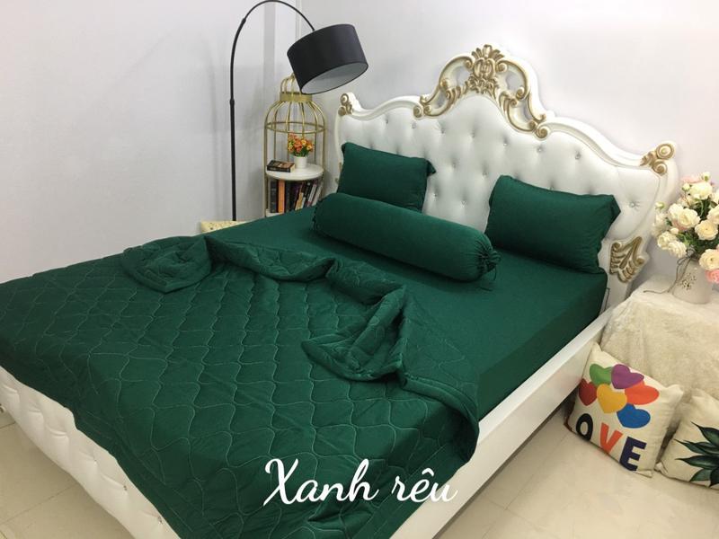   Đủ Size Nệm  Bộ 5 Món Chăn Ga Gối Vải Thun Lạnh Hàn Quốc Mềm Mịn Thoáng Mát Không Nhăn Nhàu Bền Đẹp _ Nemtot Bedding 