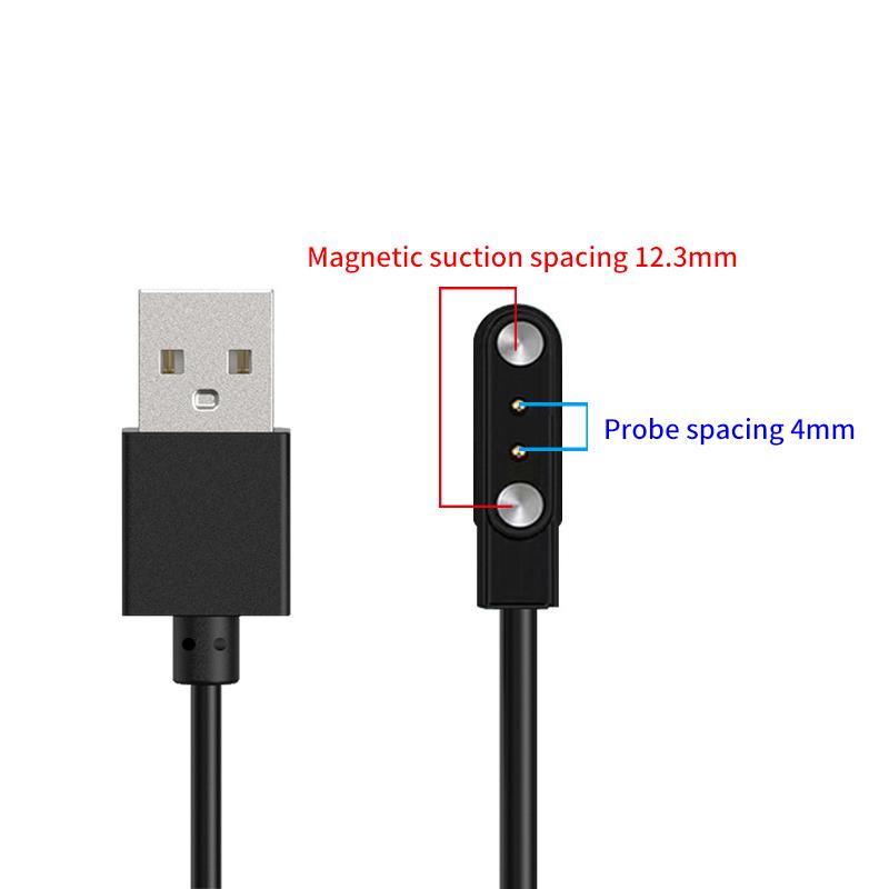2 pins 4pins Smartwatch Dock Magnetic Charger Adapter USB Charging Cable Cord For Smart Watch Power Charge Wire Accessories 0