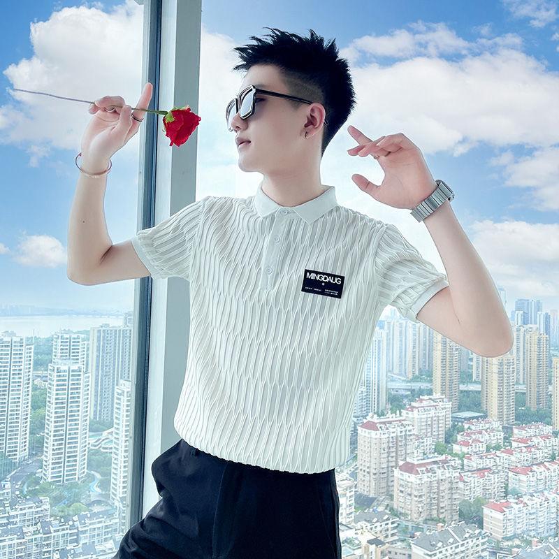 Áo Polo Nam, Áo Sơ Mi Ngắn Tay, Dáng Ôm, Áo Thun Lụa Lạnh Hàng Mới Về Mùa Hè 2024, Đồ Lót Hợp Xu hướng