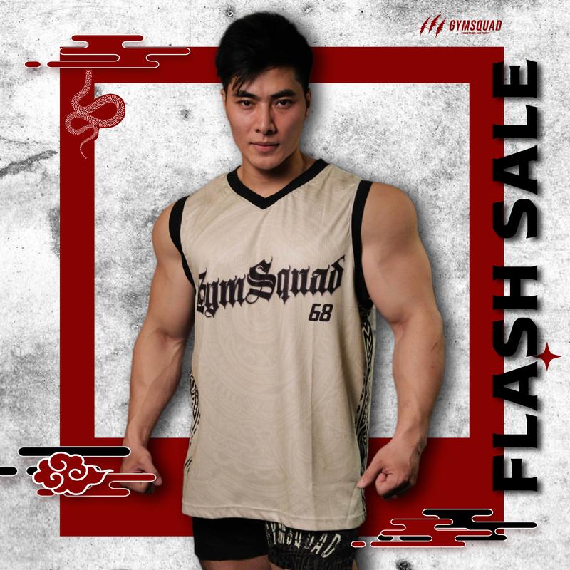 Áo Phong Cách Maori Bóng Rổ GYMSQUAD Chất Mè Thoáng Khí Co giãn Mensport jersey
