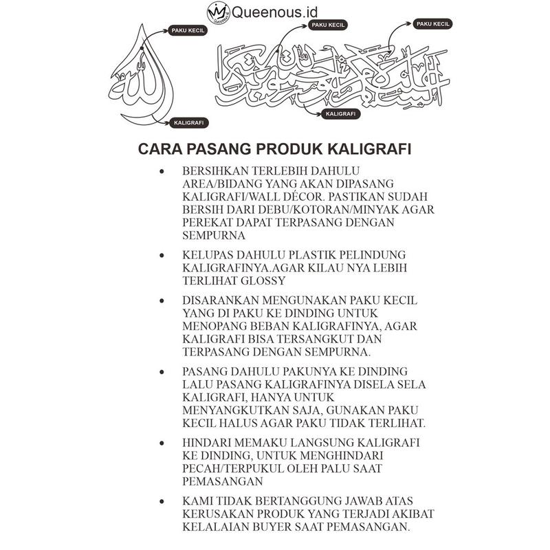 Akrilik Kaligrafi Hadits "Surga Ada Di Telapak Kaki Ibu" Custom Ukuran BESAR Hiasan Dinding Islami / Islamic Wall Decoration Akrilik 2mm Laser Cutting Modern. Bukan Kayu/MDF/Besi/Metal Anti Karat Anti Busuk Queenous.id 7