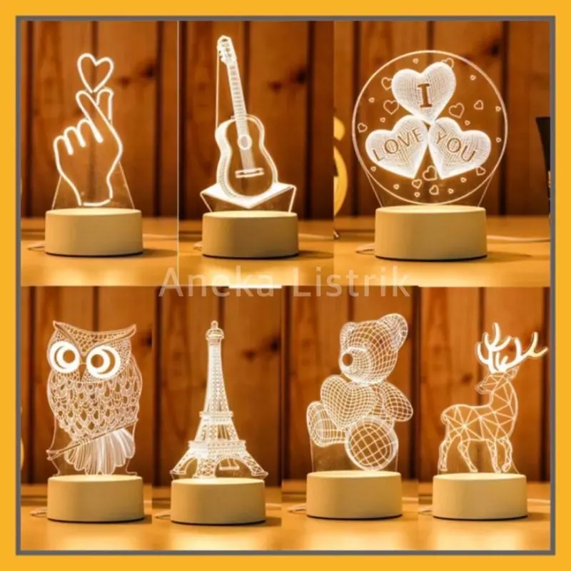 LAMPU HIAS LED ACRYLIC TRANSPARANT KACA 3D AKRILIK 3 DIMENSI DEKORASI KAMAR PAJANGAN RUMAH HIASAN MALAM NIGHT LAMP TIDUR TRANSPARAN HAMPERS KADO HADIAH GIFT BOX HAMPERS ULTAH ULANG TAHUN BIRTHDAY GRADUATION WISUDA VALENTINE HARI KASIH SAYANG ANNIVERSARY 1