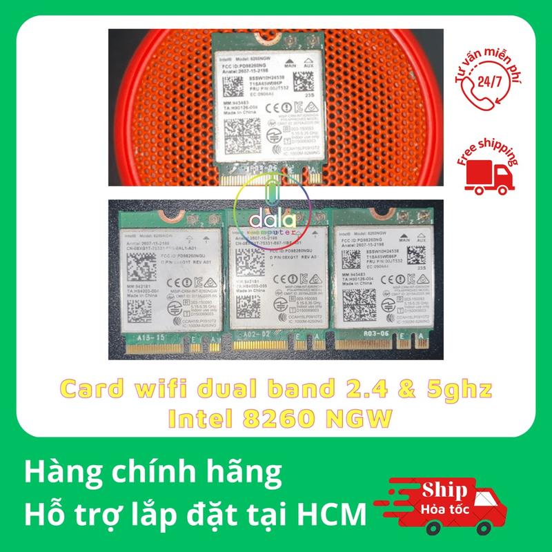 Card wifi 2 băng tần tốc độ cực nhanh có Bluetooth Intel 8260 NGW, 7265 NGW,…