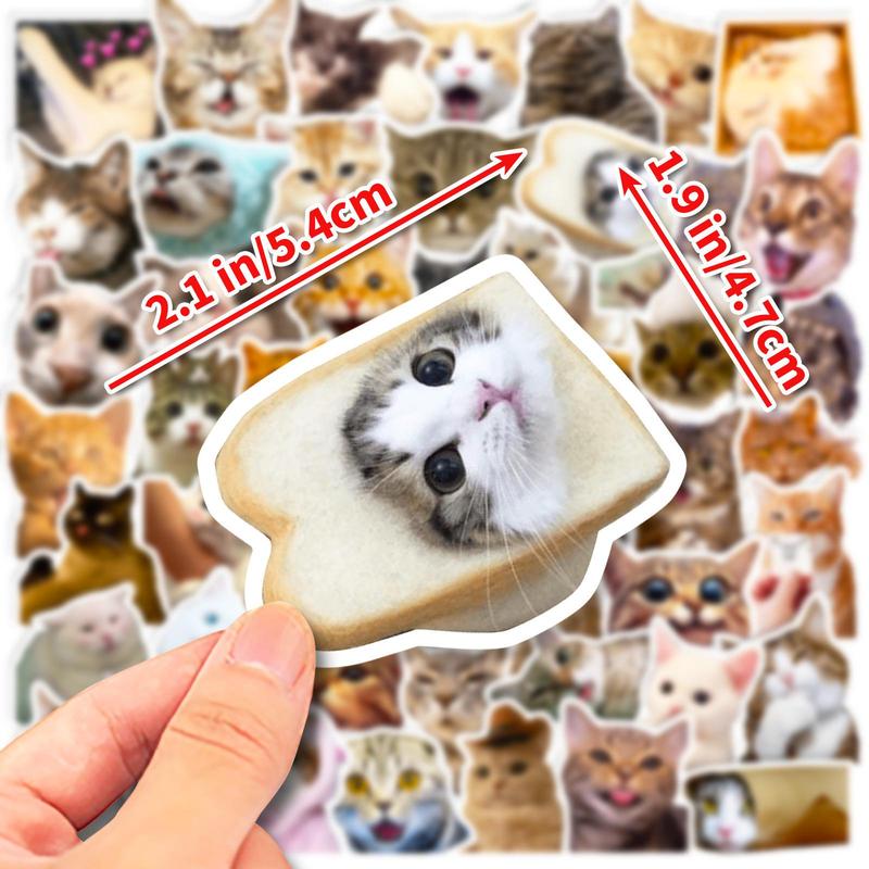 Cartoon Cat Pattern DIY Sticker, Waterproof Self Adhesive Decor Paper, Graffiti Sticker, Decorative Sticker for Car Motorcycle Bicycle Gift Greeting Card Water Bottle Laptop Phone 1
