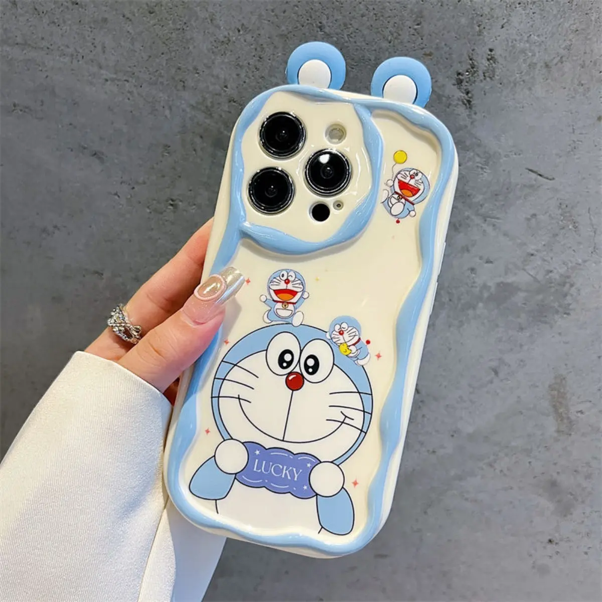 Ốp Điện Thoại Tai Mèo Hoạt Hình, Dành Cho iPhone 15, 14, 13, 12, 11, Pro Max, 15Plus, 14Plus, 13Mini, 12Mini, XR, X, XS Max, 8, 7, 6, 6S Plus, SE2020 / SE2022, Ốp Lưng Chống Sốc Silicon Mềm Kem Phụ Kiện Kem Phụ Kiện