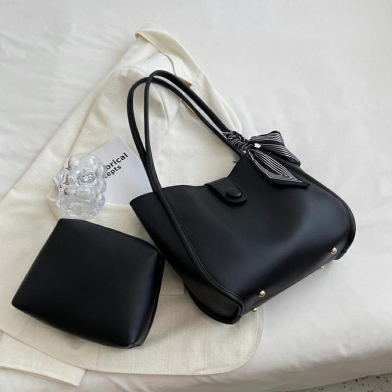 Tas tote bag wanita | Tas kuliah Wanita | Tas Wanita Murah Korea Cewek Totebag Kulit Perempuan cuci kering 【coklat】 tas selempang & bahu 5