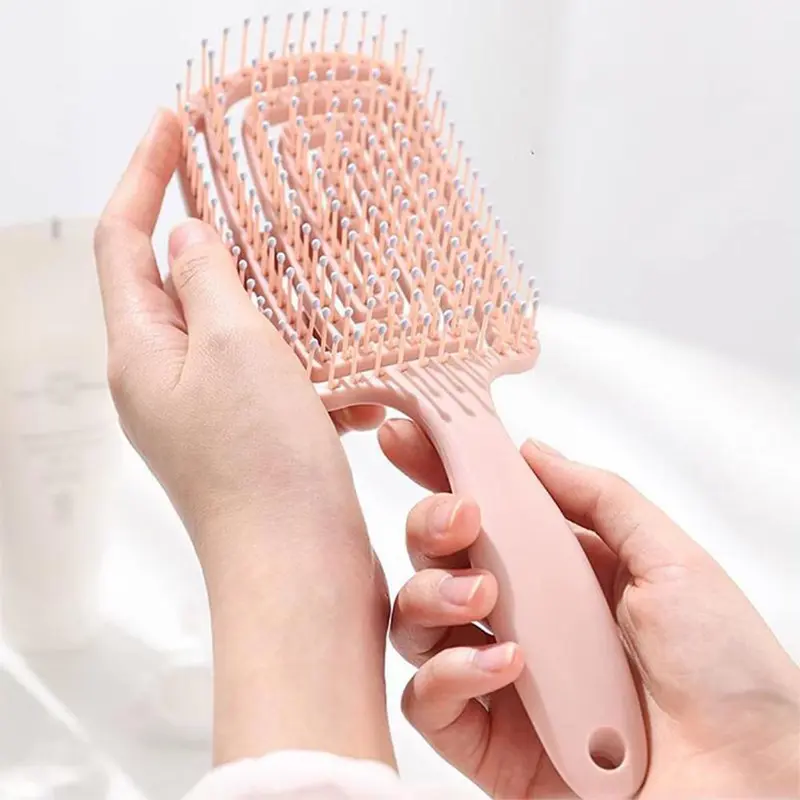Hollow Curved Mosquito Coil Comb, 2 Counts/set Scalp Massage Comb, Hairdressing Comb for Women, Girls, Men, Stylists, Barber, Curly Hair Detangling & Styling Tool 4