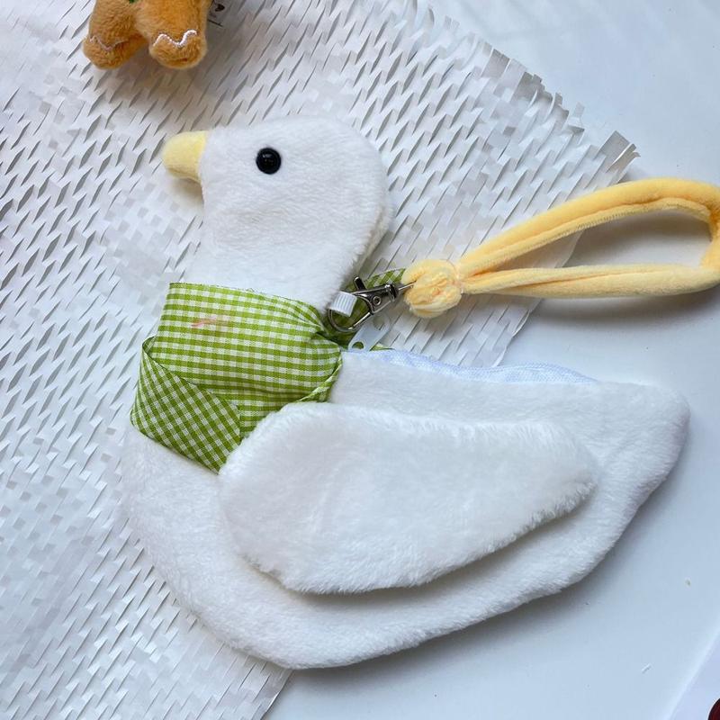 Product Introduction of Portable Animal Plush Duck Coin Purse Zipper Large Capacity Animal Handbag Cartoon With Keychain Cartoon Wrist Bag Travel 10