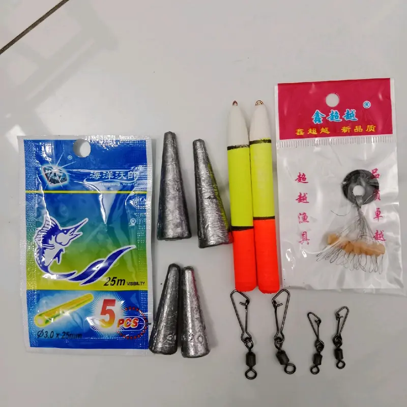 combo phao, chì, chặn, khoá, phao đèn (gòm 12 món) phụ kiện câu cá Đi Câu 1