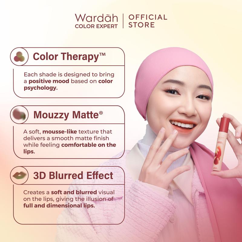 Wardah Colorfit Velvet Lip Mousse Color Therapy - Mousse-like Soft Matte Finish with Blurry Effect 1