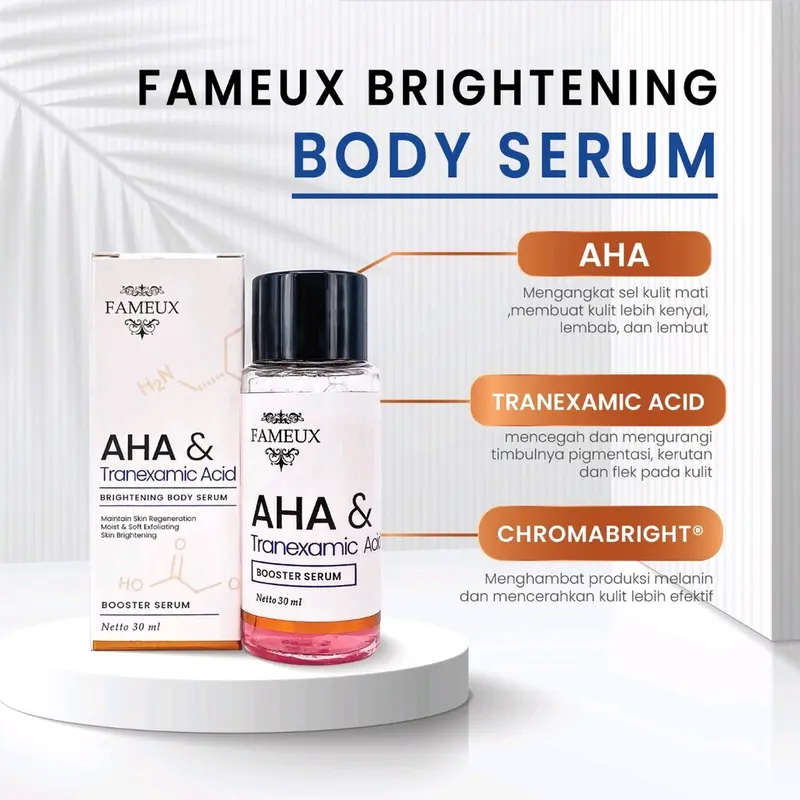 Fameux Paket Whitening Body Cream 250ml + Brightening Body Serum 3
