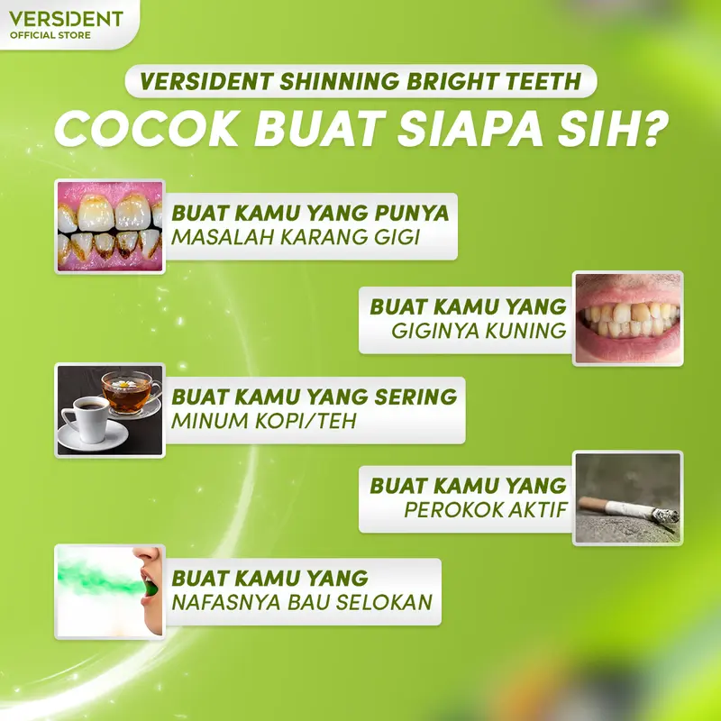 VERSIDENT Shinning Bright Teeth 2 Pcs - Pasta Gigi, Pemutih Gigi, Mencerahkan Gigi, Perawatan Pada Gigi [BPOM} 3