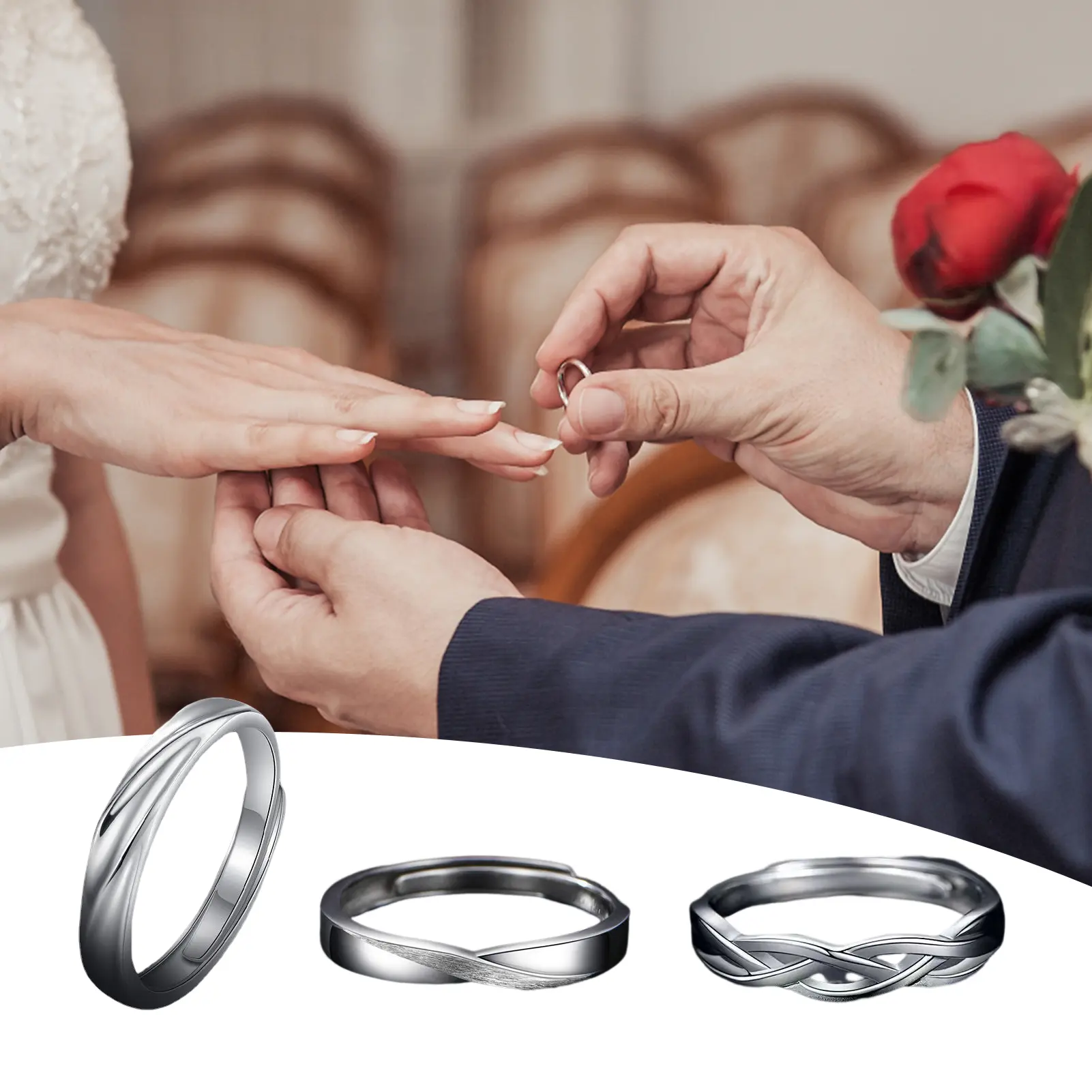 Nemoutube-Silver Color Luxury Men's Ring Simple Versatile Design Adjustable Fit Any Finger Unique All Match Ring Male Supply