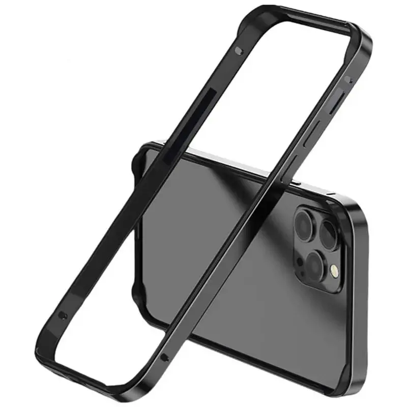 Aluminium metal bumper frame soft inner silicone case for iPhone 15 14 13 Pro Max 12 mini plus slim hard cover