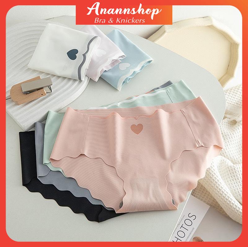 Set 5 Quần Lót Nữ Đúc Su Tim Không Đường May Thun Lạnh Viền Sóng Gợi Cảm Giá Rẻ