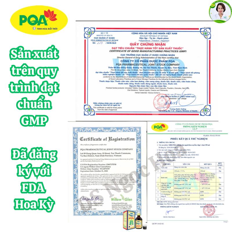 Siro PQA Hen suyễn chai 250 ml dùng cho người ho, khò khè, khó thở, hen suyễn 2