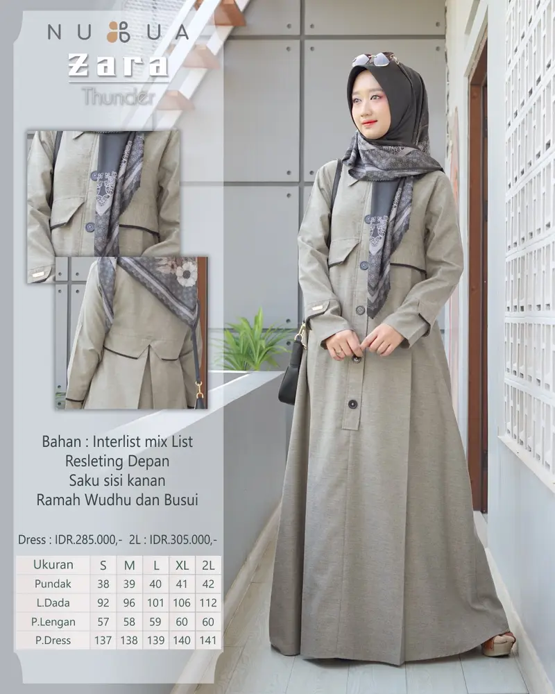 Product Introduction of Gamis Zara Katun by Nubua.  Polos Interlist 0