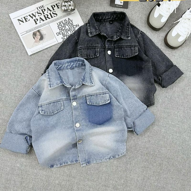 Product Introduction of [CAMVAN KID] Áo khoác sơmi jean túi đậm 1 bên QP chất jean dày mềm size 11-30kg 2