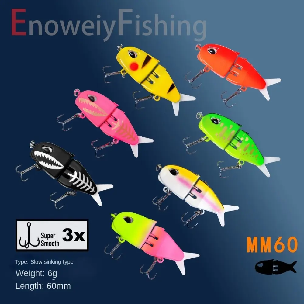 2024 Deep Diving 2Segment Fishing Lures Bass Crankbaits 6cm/6.5g Bionic Bait Swimming 3d Eyes Plastic Hard Crank lure