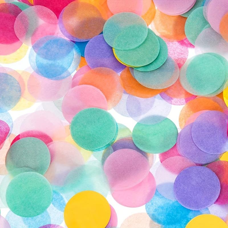 1000 Pieces of Vibrant Pastel Confetti - Transparent Round Paper Decorations,Birthdays, Parties, and Romantic Atmospheres - Perfect for Balloons, Travel, Hotels,Party Decorations|Playful design|Lightweight Decoration, Party Decoration Supplies Hand 2