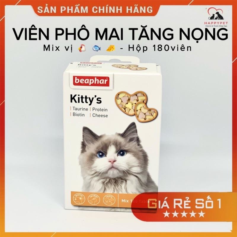 Phô mai tăng nọng cho mèo BEAPHAR Kitty's 180 viên mix vị hạt phô
