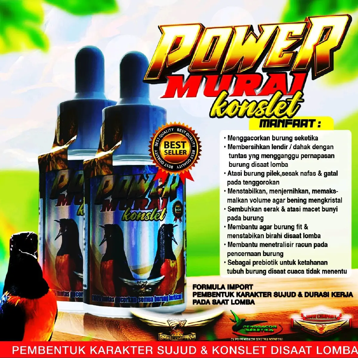 POWER MURAI KONSLET PENGGACOR BURUNG / LOMBA DAN HARIAN