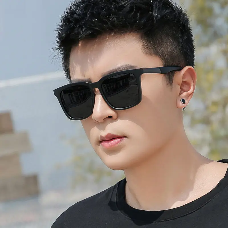 Men Oversized Rectangle  Spec Mata Hitam Full Rim Eyewear sunglass camera girlfriend