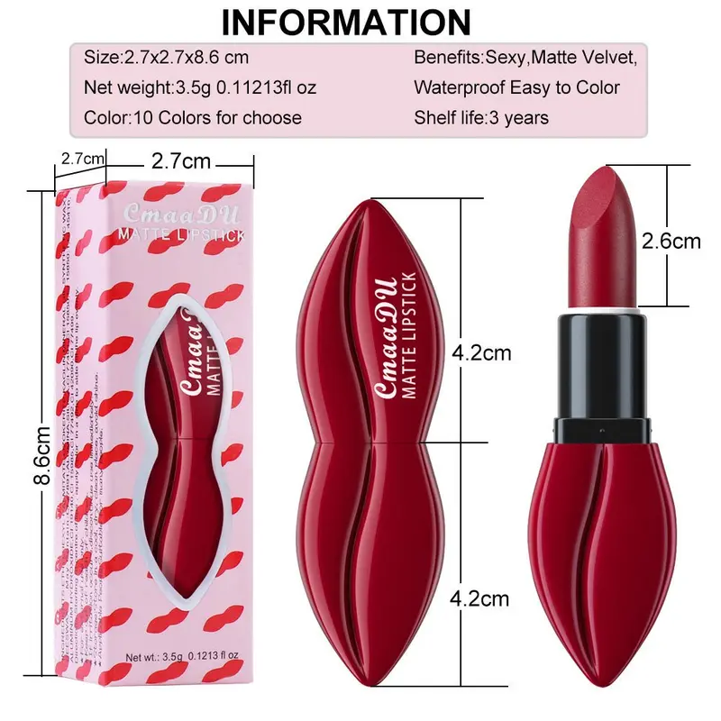 Lipstik Matte Beludru Jenuh Matte Matte Lipstik Merah Lucu Lipstik Merah Sejati import 2