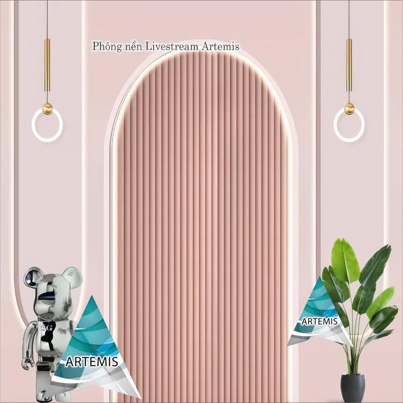 Phông nền livestream - Chụp ảnh sản phẩm - Background Sang Chảnh Tone Hồng Livestream in 3D-5D cao cấp ( có in theo kích thước yêu cầu) 6